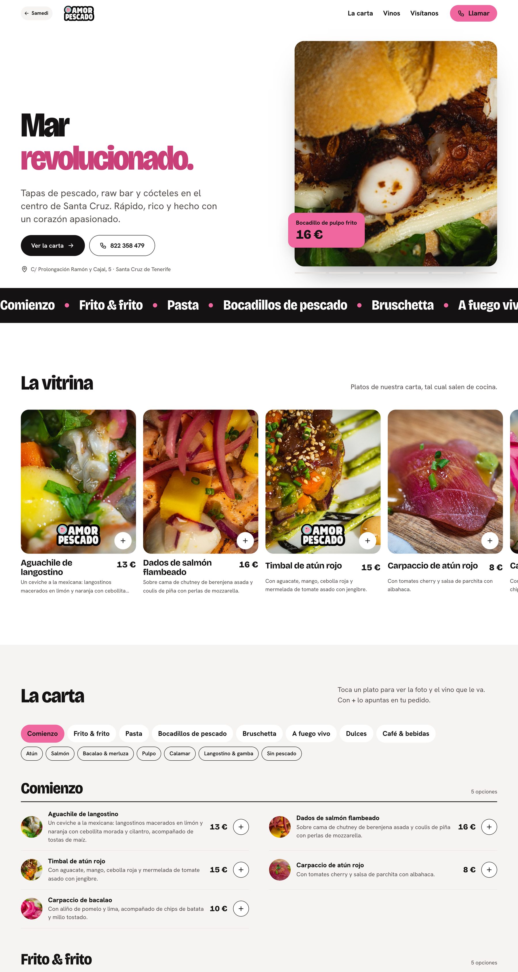 The Amor Pescado website